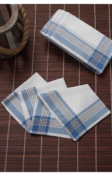 12 Li Cep Yaka Mendili Pamuklu Şah Desen Mavi 30x30 Cm Beyaz 12 Li Cep Yaka Mendili Pamuklu Şah Desen Mavi 30x30 Cm Beyaz