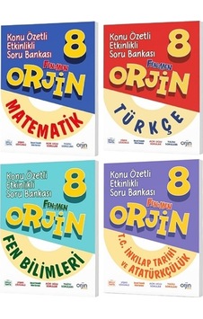 Orjin Okul 2026 8. Sınıf Matematik + Fen + Türkçe + İnkılap Konu Özetli Soru Seti 4 Kitap Orjin Okul 2026 8. Sınıf Matematik + Fen + Türkçe + İnkılap Konu Özetli Soru Seti 4 Kitap