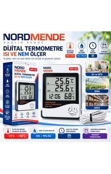 Delux Serisi Nrd 768 Dijital İç Dış Ortam Termometre Sıcaklık Kontrol Bahçe Delux Serisi Nrd 768 Dijital İç Dış Ortam Termometre Sıcaklık Kontrol Bahçe