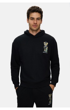 UCLA Savıo Siyah Kapüşonlu Pamuklu Baskılı Loose Fit Erkek Sweatshirt UCLA Savıo Siyah Kapüşonlu Pamuklu Baskılı Loose Fit Erkek Sweatshirt