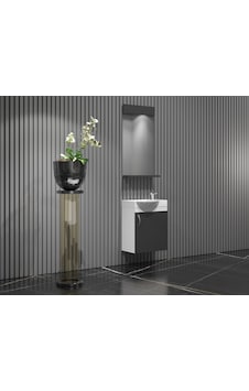 Lale Banyo Dolabı Takımı 45 Cm Antrasit Gri Mat Antrasit - Gri Lale Banyo Dolabı Takımı 45 Cm Antrasit Gri Mat Antrasit - Gri