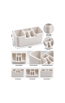 Modern Diş Fırçası Diş Macunu Vb. Çok Amaçlı Organizer 3 D Tasarım Beyaz Beyaz Modern Diş Fırçası Diş Macunu Vb. Çok Amaçlı Organizer 3 D Tasarım Beyaz Beyaz