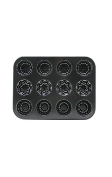 Gees Global 12 Gözlü Metal Muffin Kek Kalıbı - Siyah Gbzs Gees Global 12 Gözlü Metal Muffin Kek Kalıbı - Siyah Gbzs