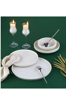 Mea Concept Pure 24 Parça Porselen Yemek Takımı Beyaz Mea Concept Pure 24 Parça Porselen Yemek Takımı Beyaz