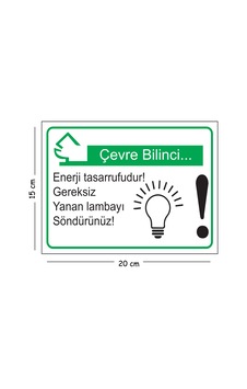 Metal Çevre Bilinci Enerji Tasarrufudur Gereksiz Yanan Lambayı Söndürünüz 15x20 Cm Uyarı İş Güvenli Metal Çevre Bilinci Enerji Tasarrufudur Gereksiz Yanan Lambayı Söndürünüz 15x20 Cm Uyarı İş Güvenli