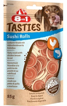 8in1 Tasties Sushi Rolls Tavuk Ve Balıklı Köpek Ödülü 85 Gr. 8in1 Tasties Sushi Rolls Tavuk Ve Balıklı Köpek Ödülü 85 Gr.