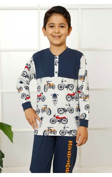Alimer İndigo Erkek Çocuk Uzun Kollu Pijama Takımı EDY5161UK-İ İndigo