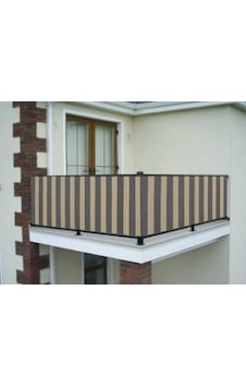 Ceylan Home Balkon Demiri Perdesi Bağcıklı Gri Krem 450x80 Gri - Beyaz