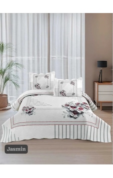 Çift Kişilik Kapitone Yatak Örtüsü, Klasik Desenli Model - Jasmin 250 X 260cm Beyaz