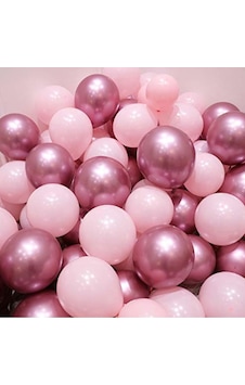 Krom Pembe ve Makaron Pastel Pembe Renk 15 Li Balon Krom Pembe ve Makaron Pastel Pembe Renk 15 Li Balon