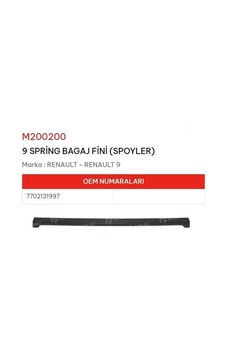 Bagaj Fını Spoyler Rüzgarlık Sprıng R9 1 Bagaj Fını Spoyler Rüzgarlık Sprıng R9 1