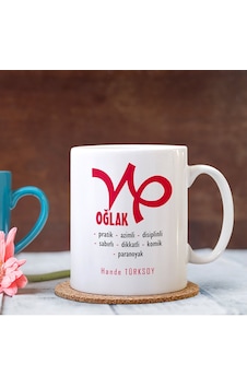 Kişiye Özel Oğlak Burcu Beyaz Kupa Bardak Kişiye Özel Oğlak Burcu Beyaz Kupa Bardak
