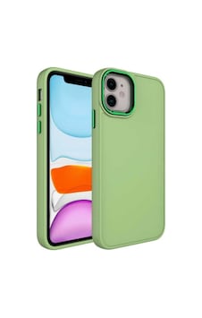 Apple Uyumlu iPhone 11 Kılıf Metal Çerçeve Ve Buton Tasarımlı Silikon Zore Luna Kapak Yeşil Apple Uyumlu iPhone 11 Kılıf Metal Çerçeve Ve Buton Tasarımlı Silikon Zore Luna Kapak Yeşil