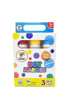 Lino Dot Markers Yıkanabilir Yuvarlak Uçlu 3'lü Karışık Renk Kalem Seti Çocuklar İçin Güvenli Ve Eğlenceli Lino Dot Markers Yıkanabilir Yuvarlak Uçlu 3'lü Karışık Renk Kalem Seti Çocuklar İçin Güvenli Ve Eğlenceli