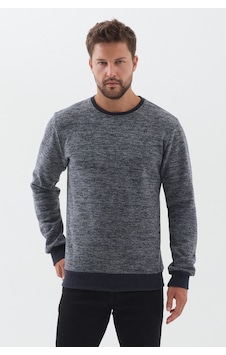 Mmetalic Erkek Bisiklet Yaka Pamuklu Basic Regular Fit Sweatshirt Gri Mmetalic Erkek Bisiklet Yaka Pamuklu Basic Regular Fit Sweatshirt Gri