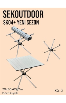 Sekoutdoor Sk04+ Alüminyum Katlanır Kamp Masası Gümüş Sekoutdoor Sk04+ Alüminyum Katlanır Kamp Masası Gümüş