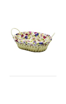 Renkli Bezli Oval Hasır Ekmek Sepeti Royaleks-8821 Çok Renkli Renkli Bezli Oval Hasır Ekmek Sepeti Royaleks-8821 Çok Renkli