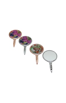 Yakut-10659 Saplı Tek Taraflı Makyaj Aynası Love Çanta Cep - 24'li Paket Diğer