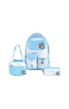 Rlx-1812 3'lü Set Çocuk İlkokul Çantası Kalemlikli Beslenme Çantalı Sırt Çantası Mavi Rlx-1812 3'lü Set Çocuk İlkokul Çantası Kalemlikli Beslenme Çantalı Sırt Çantası Mavi