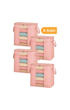 Serstil 4 Adet - Pencereli Saklama Çantası 50 X 45 X 30 Cm - Pembe Benekli Serstil 4 Adet - Pencereli Saklama Çantası 50 X 45 X 30 Cm - Pembe Benekli