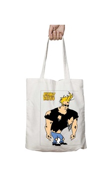 Art Hediye Johnny Bravo Bezgin Dizayn İki Taraf Kalıcı Yıkanabilir Okul Plaj Omuz Bez Çanta Çok Renkli