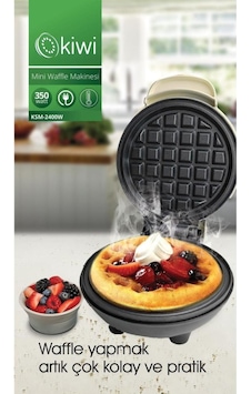 Kiwi KSM-2400W Yapışmaz Plakalı Mini Waffle Makinesi Kiwi KSM-2400W Yapışmaz Plakalı Mini Waffle Makinesi