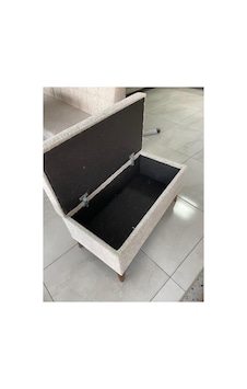 Derin Sandıklı Puf Bench Ekru Ekru