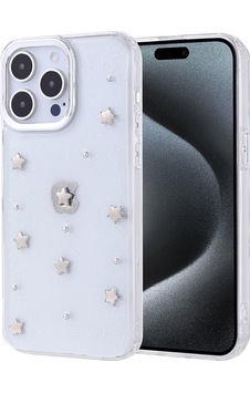 Apple Uyumlu iPhone 15 Pro Max Kılıf Airbag Tasarımlı Simli Şeffaf Zore Kutup Kapak Yıldız Apple Uyumlu iPhone 15 Pro Max Kılıf Airbag Tasarımlı Simli Şeffaf Zore Kutup Kapak Yıldız
