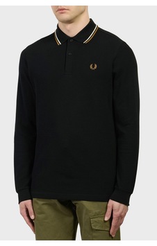 Fred Perry Logolu Pamuklu Düğmeli Polo Yaka Sweat Erkek Polo Yaka Sweat M3636 P69 Siyah