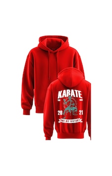 Karate Baskılı 3 İp Kapşonlu Sweatshirt Karate Hoodie