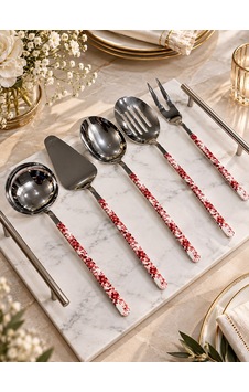 5 Parça Sos Kepçe Servis Takımı Floral Red-7965 Çok Renkli 5 Parça Sos Kepçe Servis Takımı Floral Red-7965 Çok Renkli