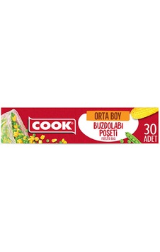 Cook Buzdolabı Poşeti Orta Boy 24x38 Cm 30 Yaprak Cook Buzdolabı Poşeti Orta Boy 24x38 Cm 30 Yaprak