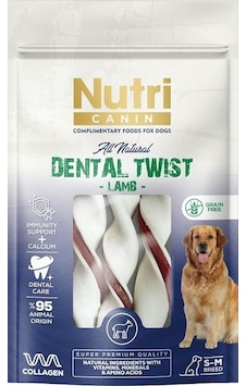Nutri Canin Dental Twist Kuzulu Yetişkin Köpek Ödülü S-M 80 G Nutri Canin Dental Twist Kuzulu Yetişkin Köpek Ödülü S-M 80 G