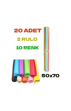 20 Adet 50x70 Cm Fon Kartonu 10 Renk 2 Rulo 50 x 70 20 Adet 50x70 Cm Fon Kartonu 10 Renk 2 Rulo 50 x 70