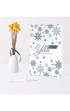 Kişiye Özel Yılbaşı Mutlu Yıllar Temalı Beyaz Defter Kalem Seti - 17 Kişiye Özel Yılbaşı Mutlu Yıllar Temalı Beyaz Defter Kalem Seti - 17