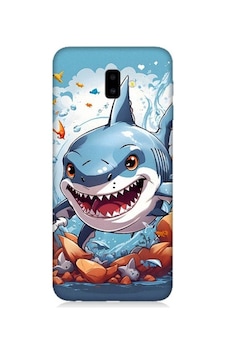 Samsung Galaxy J6 Plus Uyumlu Köpekbalığı Desenli Silikon Kılıf