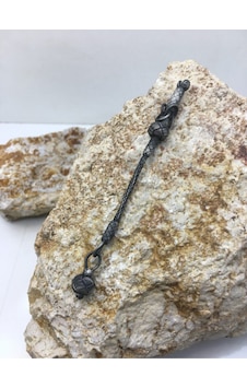 Gümüş Kazaziye Tekli Top Püskül Eskitme