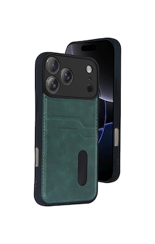 Teleplus Apple Uyumlu iPhone 17 Pro Max Kılıf Kartlıklı Slots Pu Deri Sara Kapak
