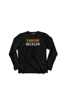 Yansın Geceler Espirili Eğlenceli Uzun Kollu Tişört (512924581) Yansın Geceler Espirili Eğlenceli Uzun Kollu Tişört (512924581)