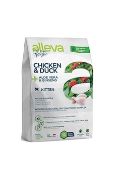Alleva Holistik Tahılsız Aloe Vera Tavuk ve Ördek Etli Yavru Kedi Maması 1500 G