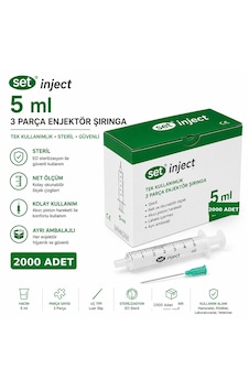 Set İnject 5 Ml 3 Parça Yeşil Uçlu Enjektör 2000 Adet Set İnject 5 Ml 3 Parça Yeşil Uçlu Enjektör 2000 Adet