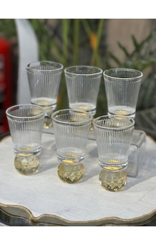 6 Lı Kristal Top Ayaklı Çizgili Kahve Yanı Su & Meşrubat & Sunum Bardağı Bal Rengi 6 Lı Kristal Top Ayaklı Çizgili Kahve Yanı Su & Meşrubat & Sunum Bardağı Bal Rengi