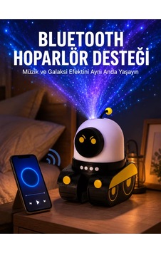 Northcity Otomatik Döner Slaytlı Projektör Lamba - Bluetooth Robot Tasarım