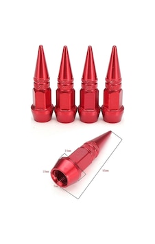 Alüminyum Sivri Sibop Kapağı 4'lü Kırmızı Sibob Kapağı 45mm