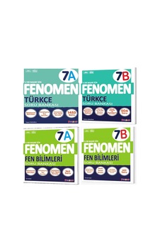 Fenomen Okul 2025 7. Sınıf Türkçe + Fen Bilimleri A + B Serisi Soru Seti 4 Kitap