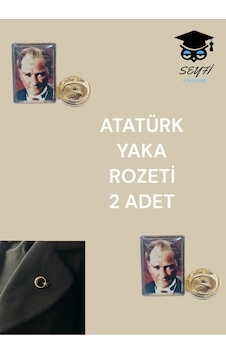 Atatürk Yaka Rozeti 2 Adet Çok Renkli