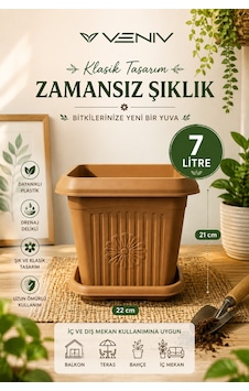 Dekoratif Antik Kare Alt Tabaklı Saksı 7 Litre 1 Adet Dekoratif Antik Kare Alt Tabaklı Saksı 7 Litre 1 Adet