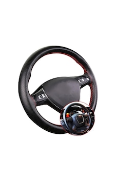 Peugeot Partner Tepe Esnek Dikmeli Deri Direksiyon Kılıfı Noktalı Kırmızı Dikişli Siyah Peugeot Partner Tepe Esnek Dikmeli Deri Direksiyon Kılıfı Noktalı Kırmızı Dikişli Siyah