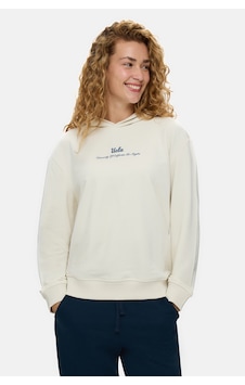 UCLA Nessa Kemik Rengi Kapüşonlu Pamuklu Baskılı Loose Fit Kadın Sweatshirt
