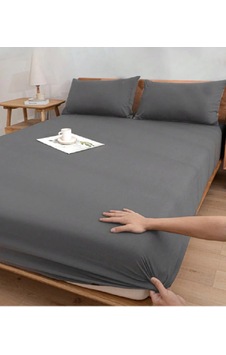 Çift Kişilik 160x200 30 Cm Fitted Lastikli Çarşaf Gri Koyu Gri Çift Kişilik 160x200 30 Cm Fitted Lastikli Çarşaf Gri Koyu Gri
